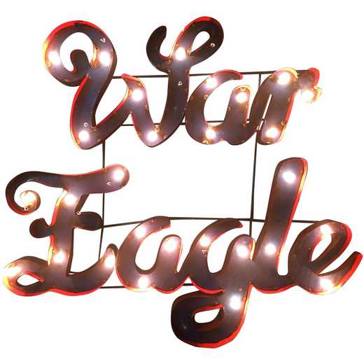 WAREAGLEWDLGT: Auburn War Eagle Metal Decor w/Lights